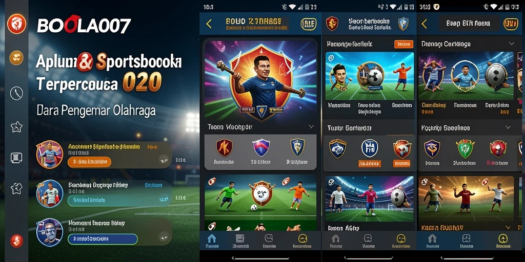 Screenshot gameplay utama BOLA07 yang menggambarkan taruhan olahraga.