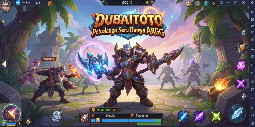 Screenshot DUBAITOTO menampilkan aksi pertarungan yang intens dalam game ARPG.