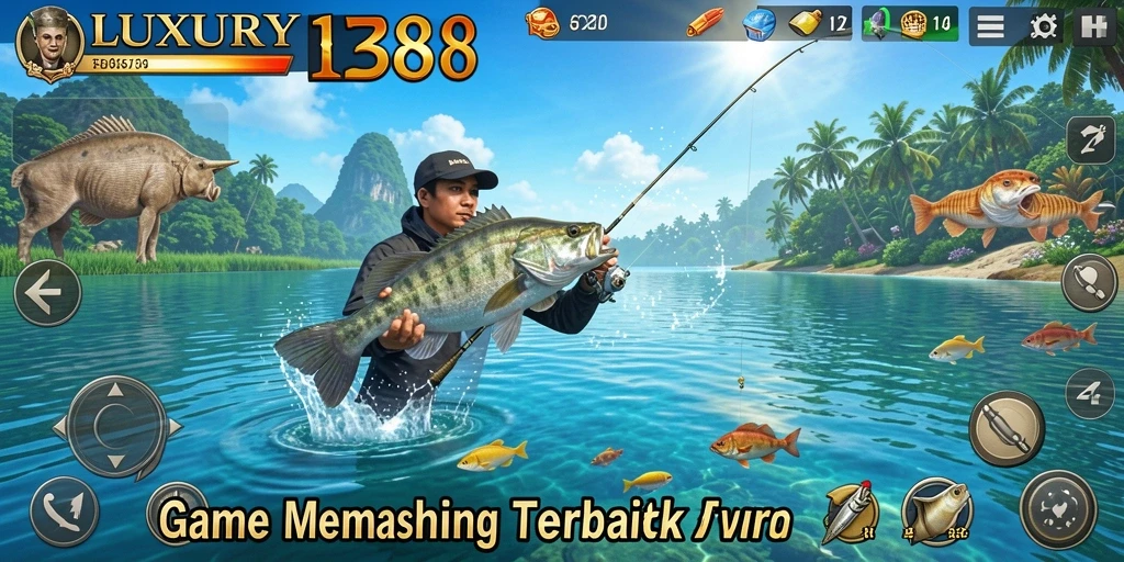 Screenshot LUXURY138 dengan tampilan memancing yang kaya dan realistis.
